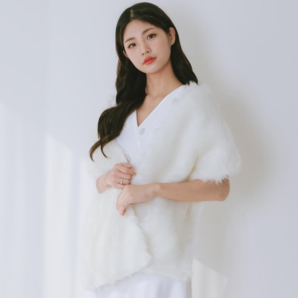 릴리드레스 엘레강스 퍼 웨딩볼레로 드레스숄 망토 웨딩케이프 - 상품 이미지