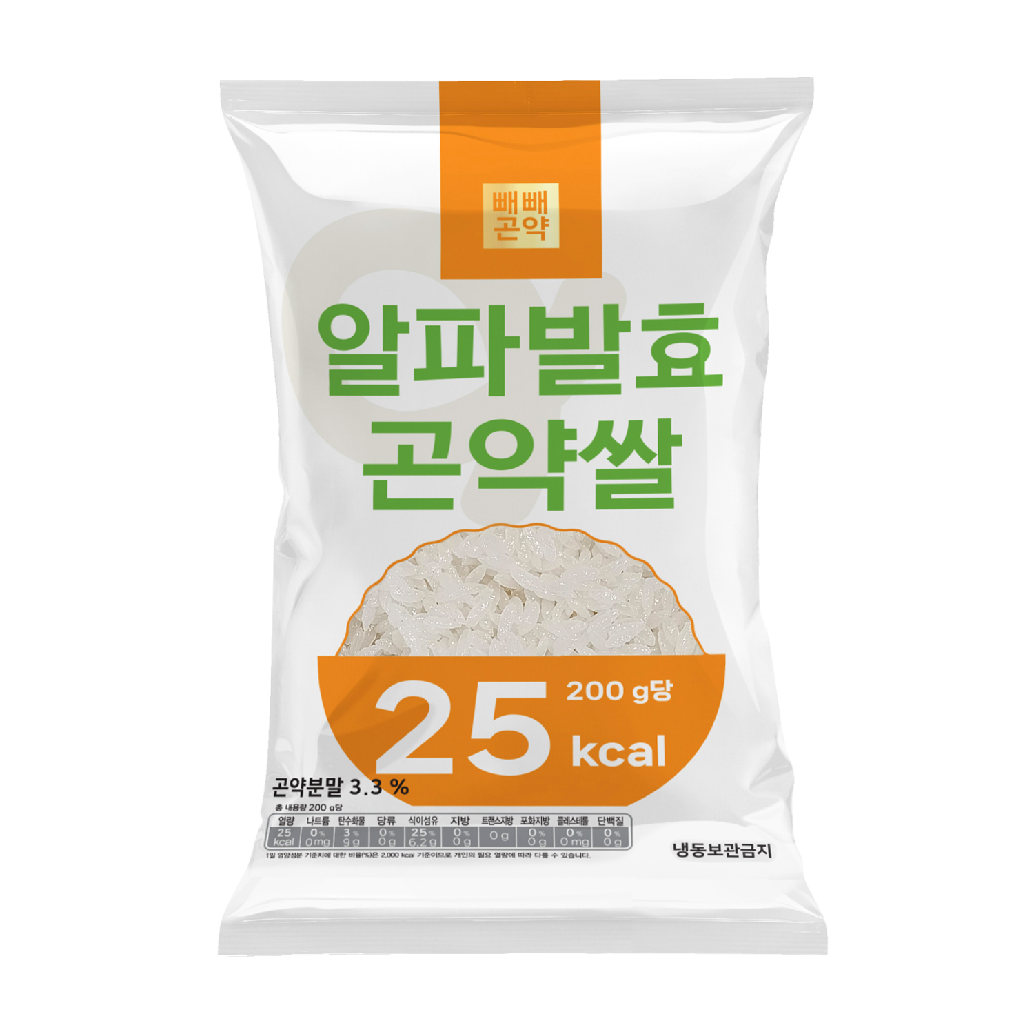 100g당 12.5kcal 빼빼곤약 알파발효곤약쌀 200g, 10개 - 상세 이미지 2