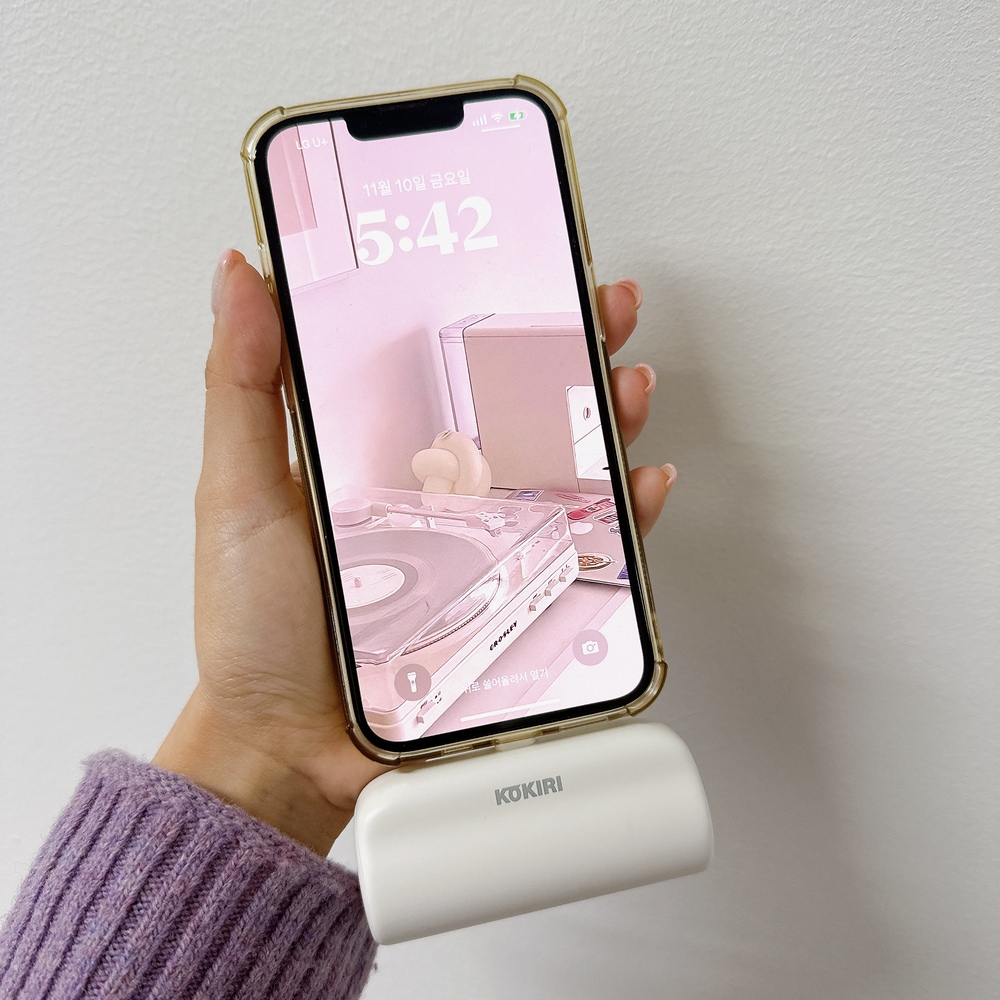 일체형 도킹형 고속 보조배터리 5,000Ah 아이폰용 (8핀)