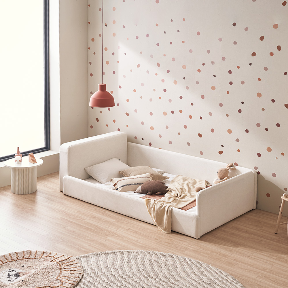 장인가구 하랑 E0 슬림헤드 패브릭 저상형 어린이 키즈 데이베드 낮은 아기침대 SS 기본