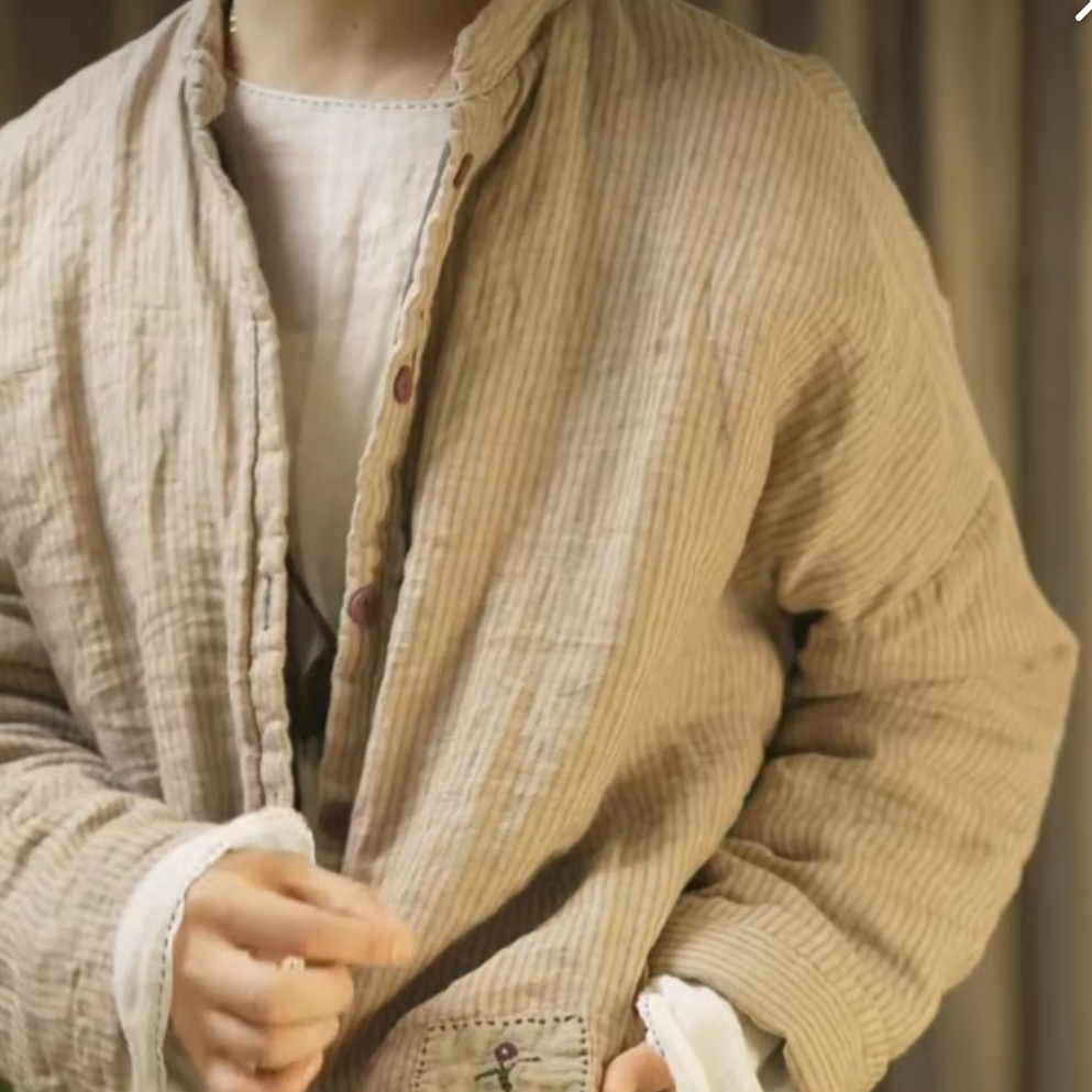 린넨누빔점퍼 누비옷 스트라이프 엄마옷