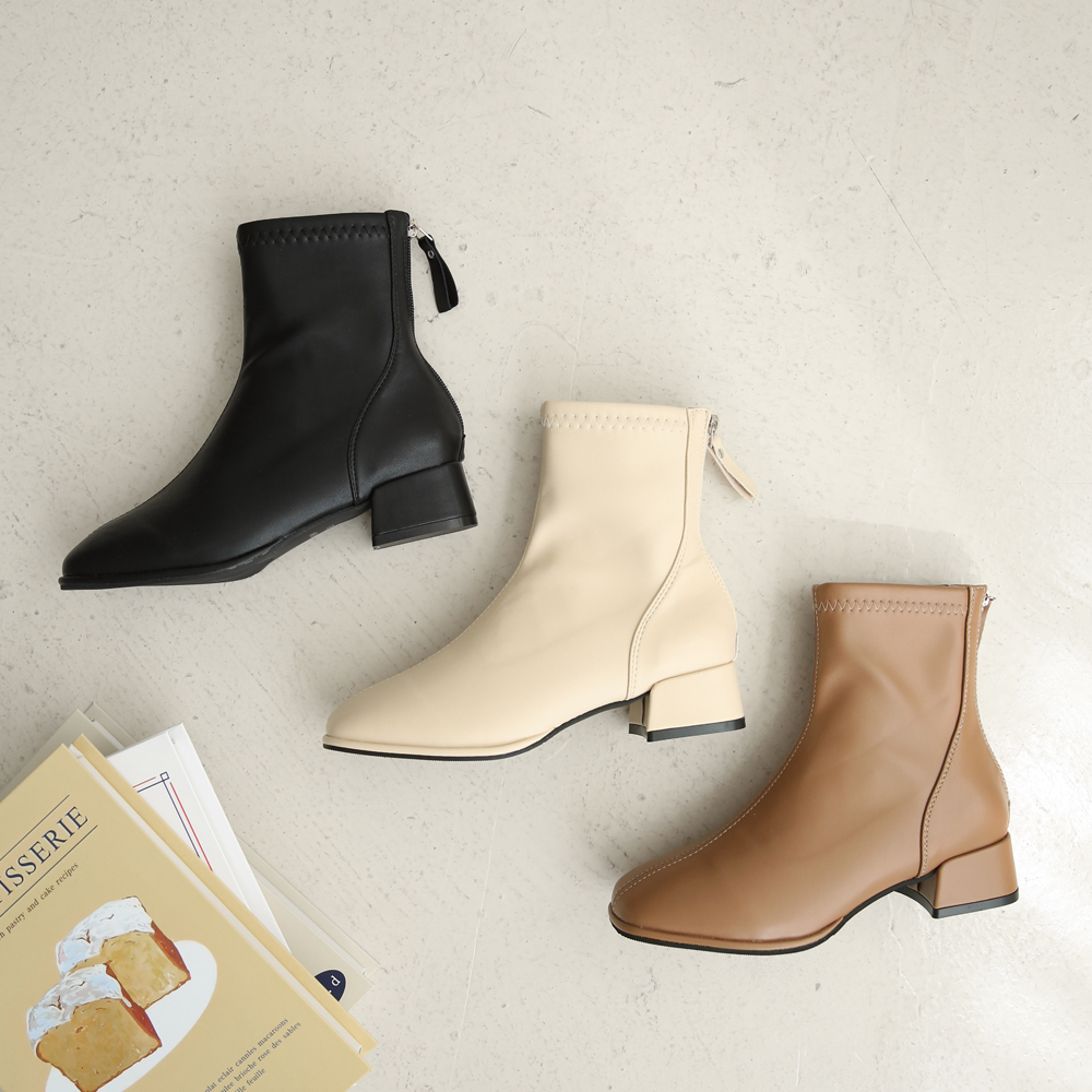 여성 빅사이즈 앵클부츠 통굽 스판 삭스부츠