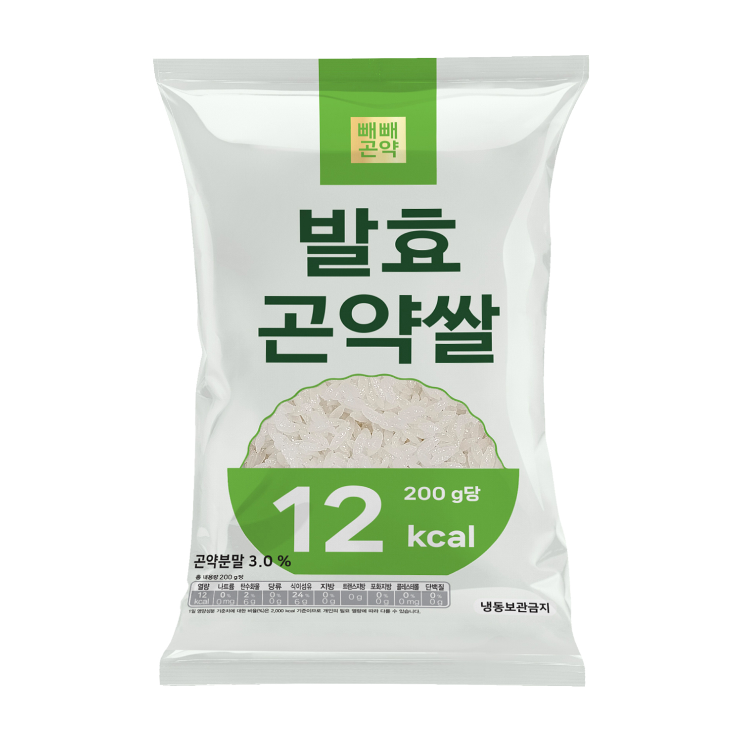 100g당 6kcal 빼빼곤약 발효곤약쌀 200g, 20개 - 상세 이미지 2