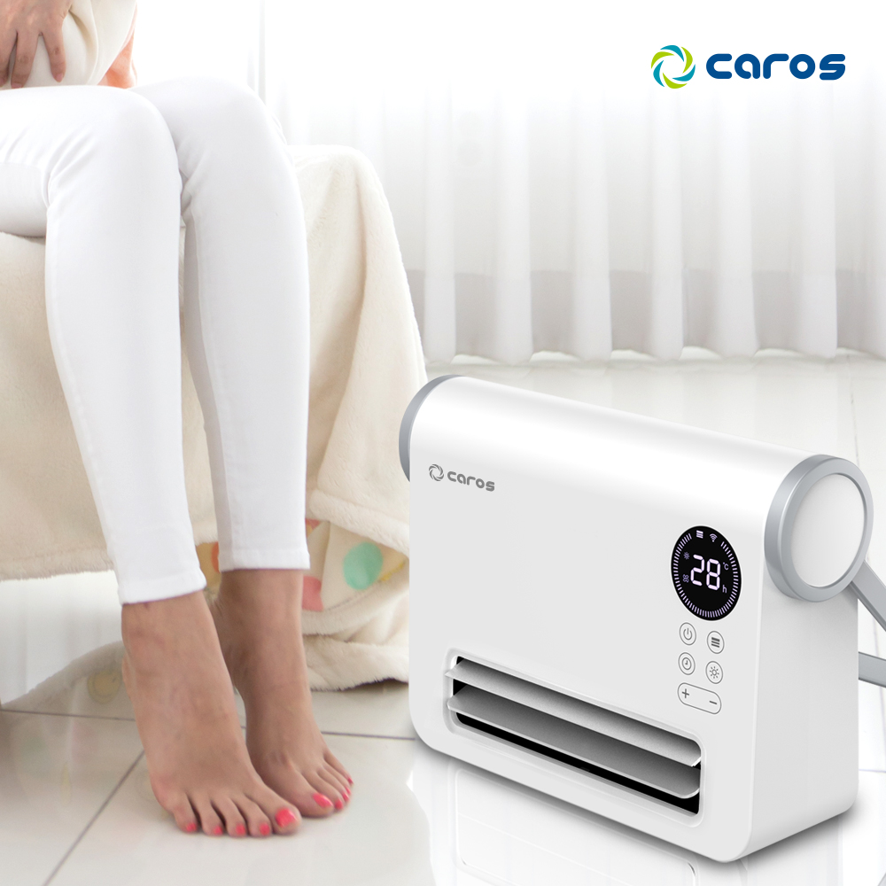 캐로스 욕실 온풍기 화장실 벽걸이 PTC 히터 난방기 리모컨