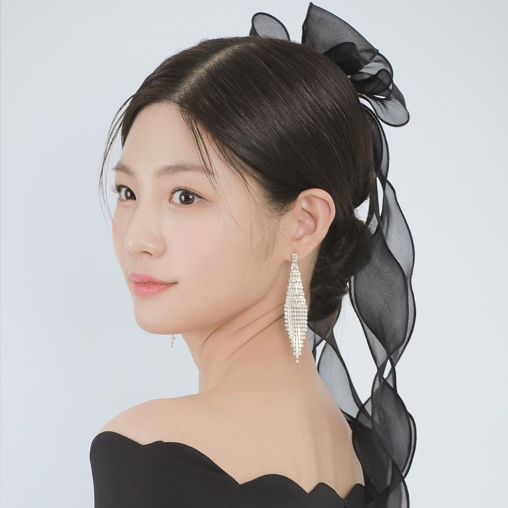 마리포사 3단 리본 헤어핀 LAH47 셀프웨딩 헤어장식 - 상세 이미지 4