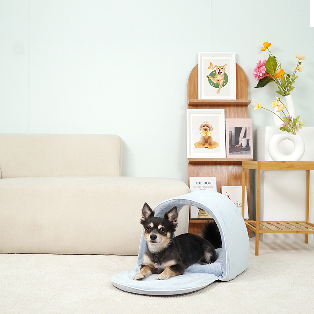 개과천선 레바 강아지 워머 동글이 하우스 애견집 반려동물 동굴 극세사 숨숨집 고양이 - 상품 이미지