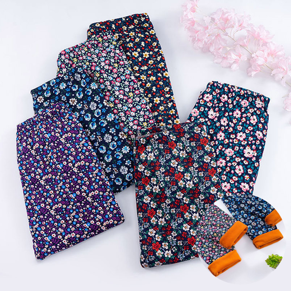 어르신바지 기모 할머니 꽃무늬 겨울 작업복 몸빼 바지 - 상품 이미지
