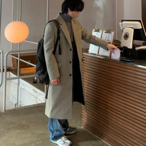 (남녀공용) 프리미엄 데일리 루즈 울 싱글코트 / 겨울 깔끔 베이직 롱코... 착용 후기 | 사이즈/핏 총정리 - 상품 이미지 4
