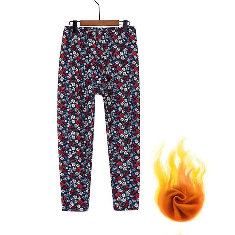 어르신바지 기모 할머니 꽃무늬 겨울 작업복 몸빼 바지 - 상세 이미지 3