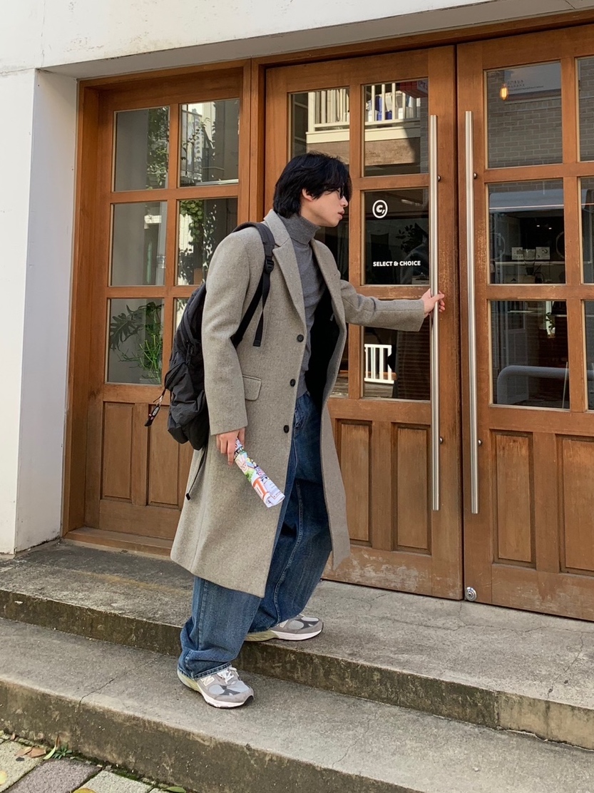 (남녀공용) 프리미엄 데일리 루즈 울 싱글코트 / 겨울 깔끔 베이직 롱코트 이미지 3