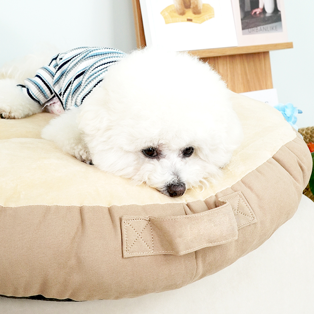 개과천선 빠네 강아지 쿠션 애견 침대 방석 극세사 꿀잠 고양이 사계절 일체형 손잡이 마약 - 상세 이미지 2