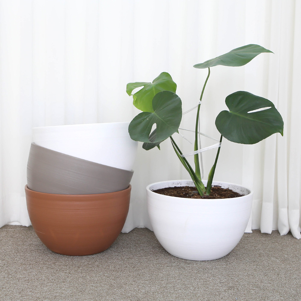 원형 플리츠 플라스틱화분 이태리 토분 디자인 분갈이화분 국내생산