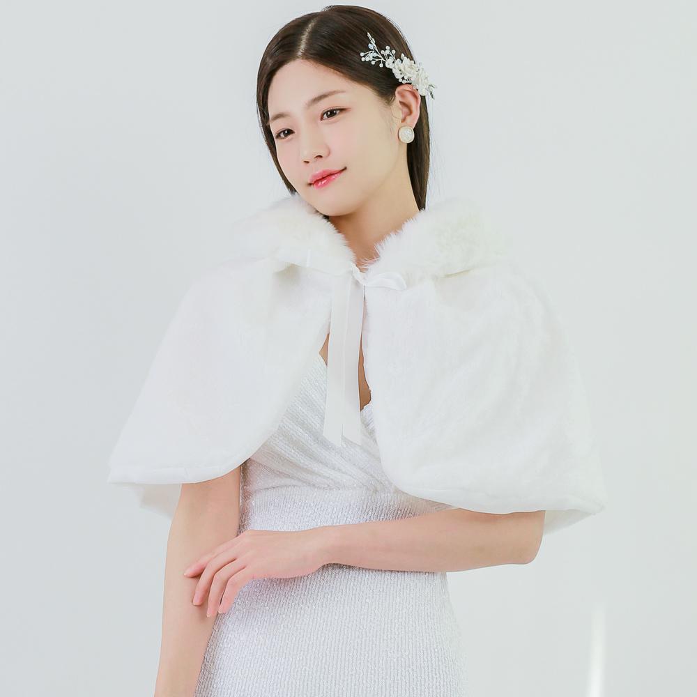 릴리드레스 차차망토 퍼 웨딩볼레로 LABL03 드레스숄 망토 웨딩케이프 - 상품 이미지