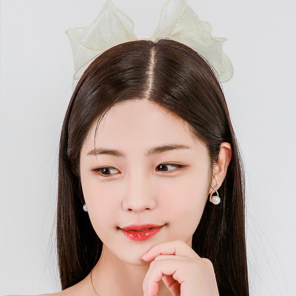 마리포사 3단 리본 헤어핀 LAH47 셀프웨딩 헤어장식 이미지 6
