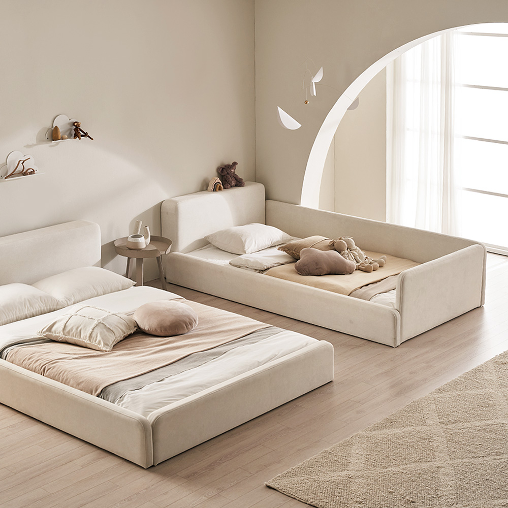 장인가구 하랑 E0 슬림헤드 패브릭 저상형 어린이 키즈 데이베드 낮은 아기침대 SS 기본