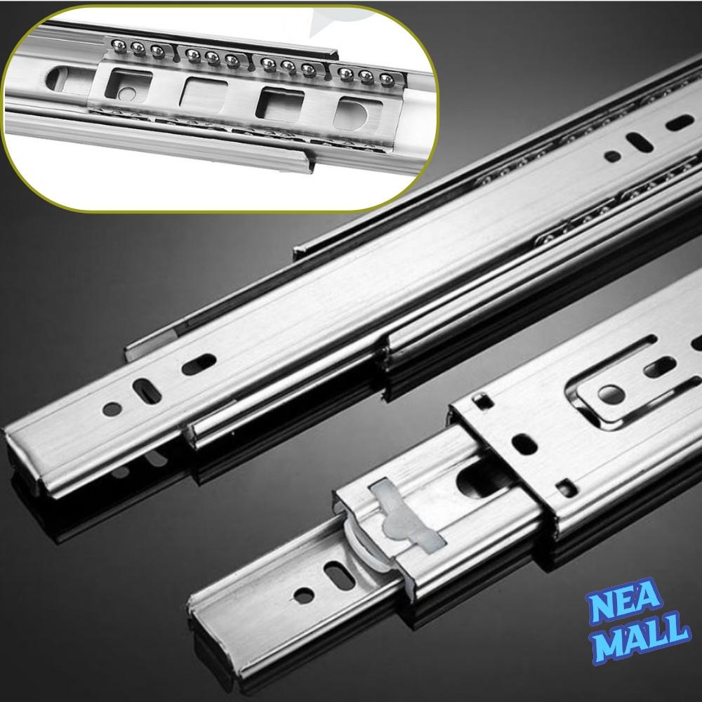 350mm 고하중 서랍레일 옷장 가구 부속품 스테인레스 3단 볼레일