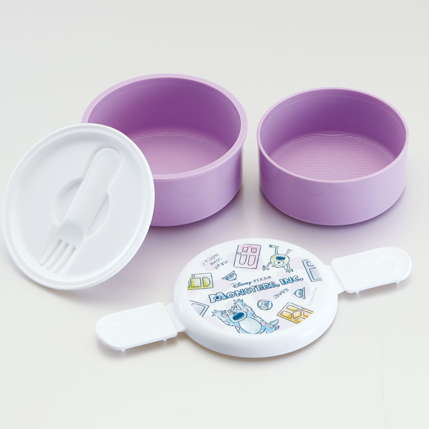 스케이터 디즈니 몬스터즈 잉크 캐릭터 항균 원형2단 포크 도시락 500ml ONWR1AG - 주방·식기 - 하카타몰