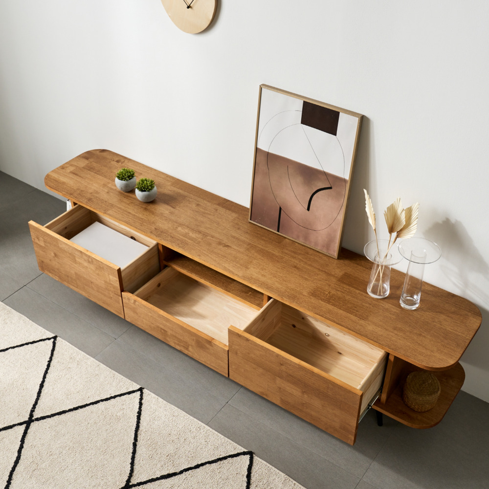 가구본 다미안 오픈 원목 거실장 2000