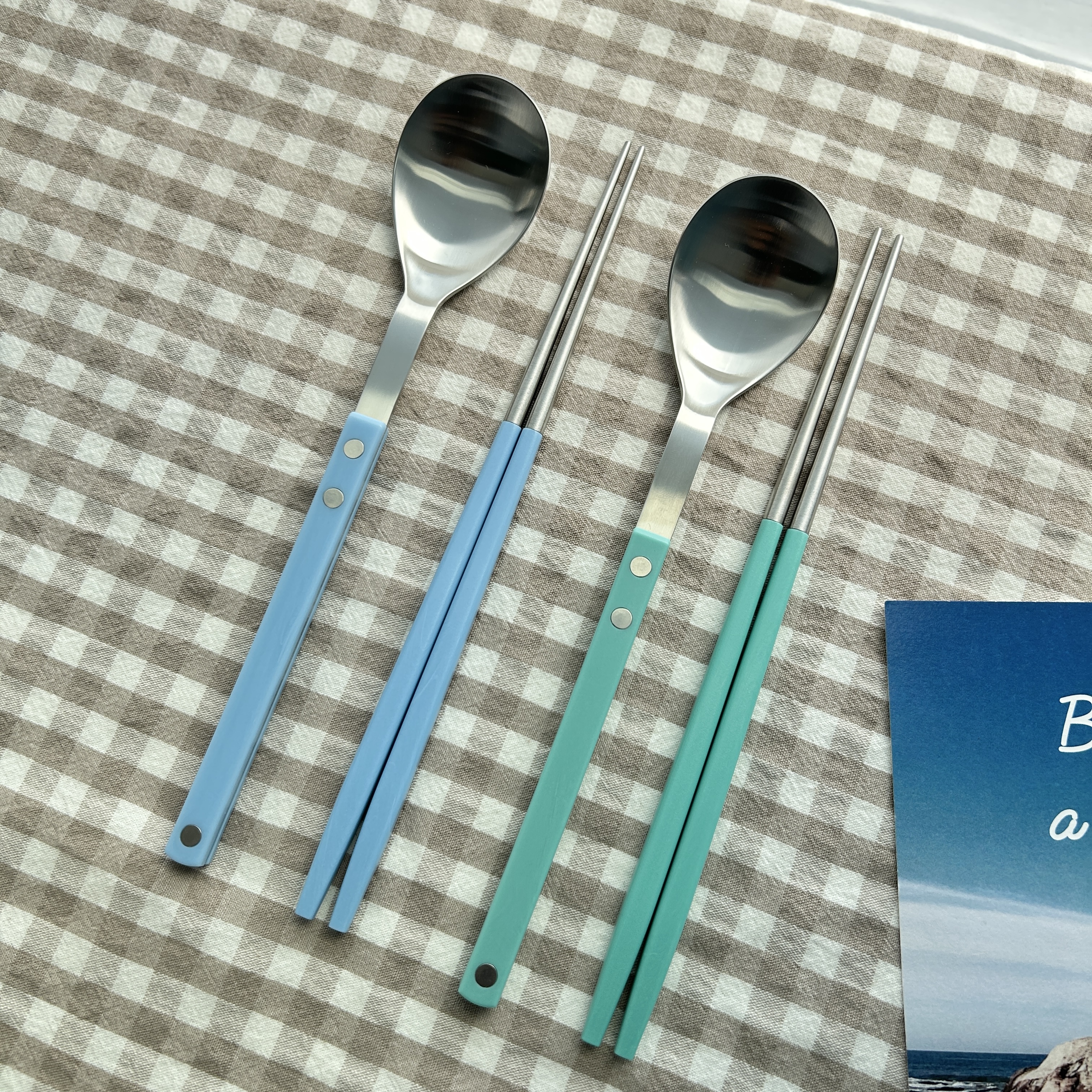 보겐 쌍띠에 큐브 한식 수저세트 바닐라 숟가락과 편안한 그립감의 진공젓가락 이미지 6
