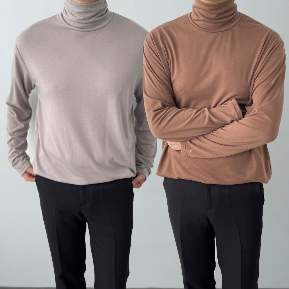 1+1 남자폴라티 남성목폴라티 기모 - 상품 이미지
