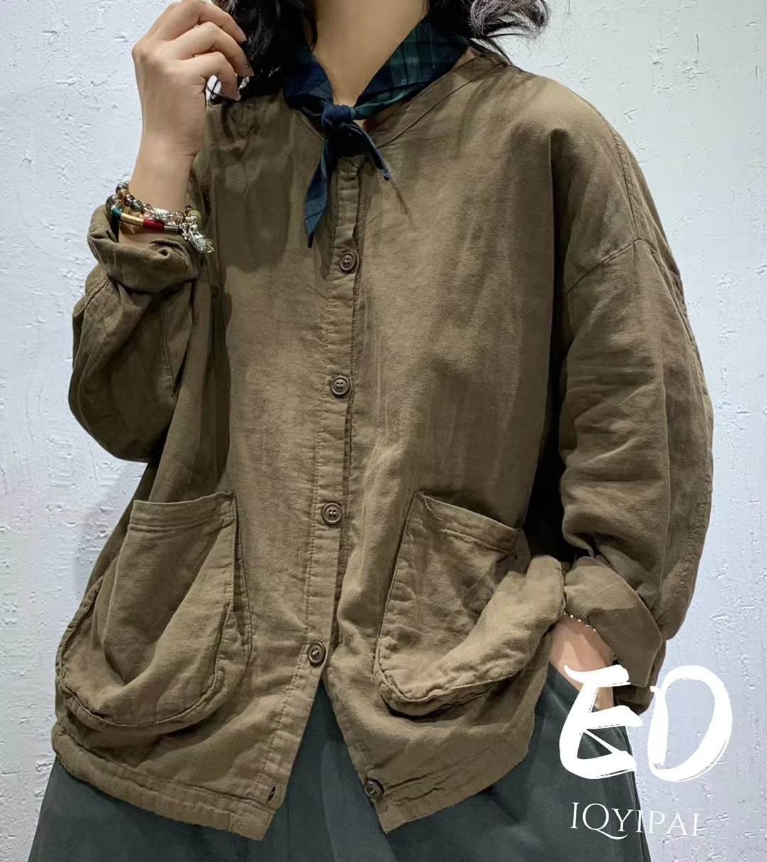 여성 포켓남방 오버핏남방셔츠 빅사이즈 3678 - 상세 이미지 4