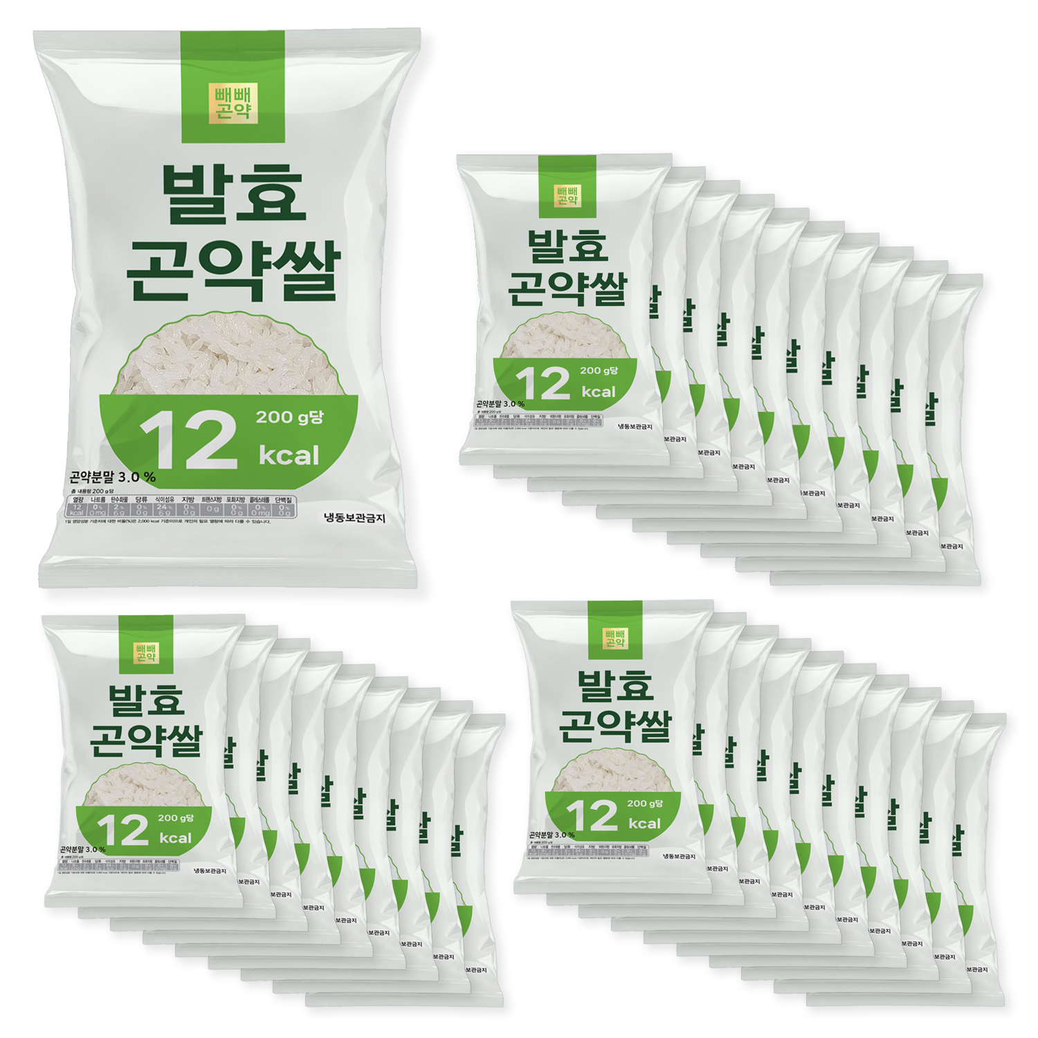 100g당 6kcal 빼빼곤약 발효곤약쌀 200g, 30개 - 상품 이미지