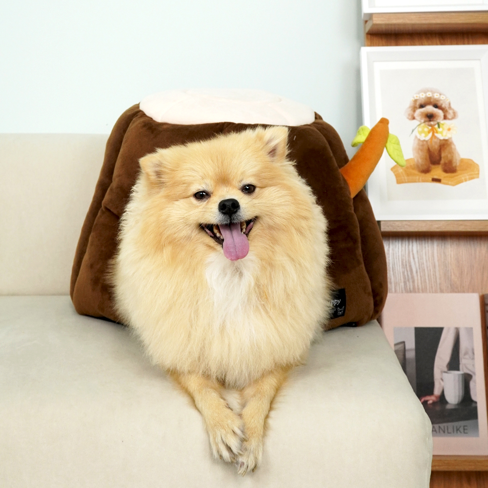 개과천선 통나무 숨숨 강아지 하우스 동굴집 고양이 애견 예쁜 하우스 쿠션 하우스 - 상세 이미지 2
