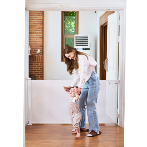 꾸까팝 롤링 스크린 안전문 롤리펜스 아기 화장실 주방안전가드 울타리 가드 사선 1.4M