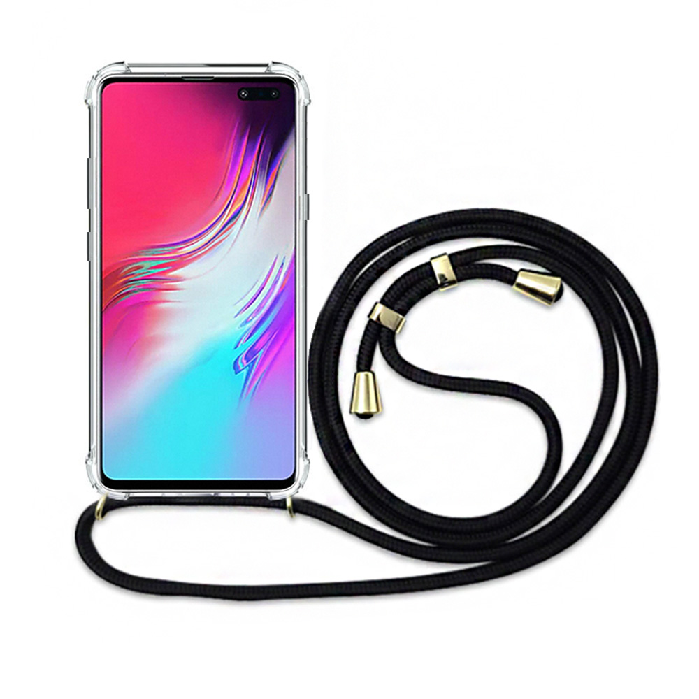에어 범퍼 스트랩 목걸이 케이스 투명, 갤럭시S10 5G