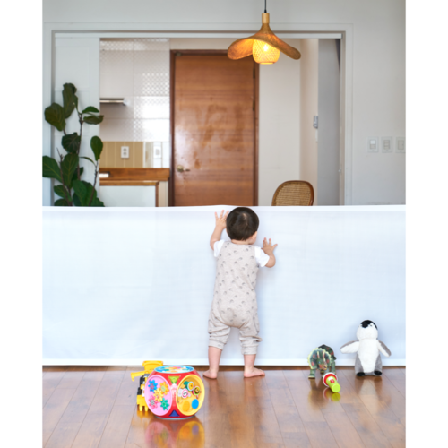 꾸까팝 롤링 스크린 안전문 롤리펜스 아기 화장실 주방안전가드 울타리 가드 사선 1.4M