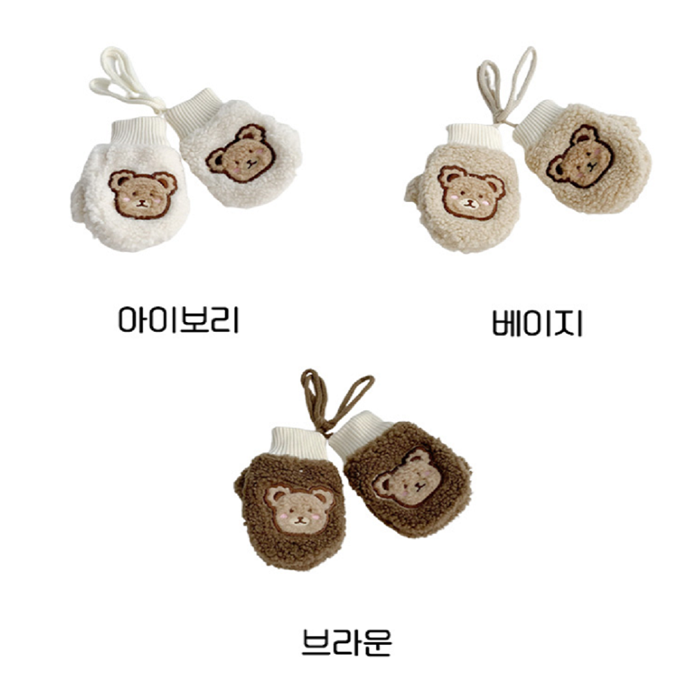 돌아기 장갑 유아 키즈 두돌 털 벙어리장갑 - 상세 이미지 3