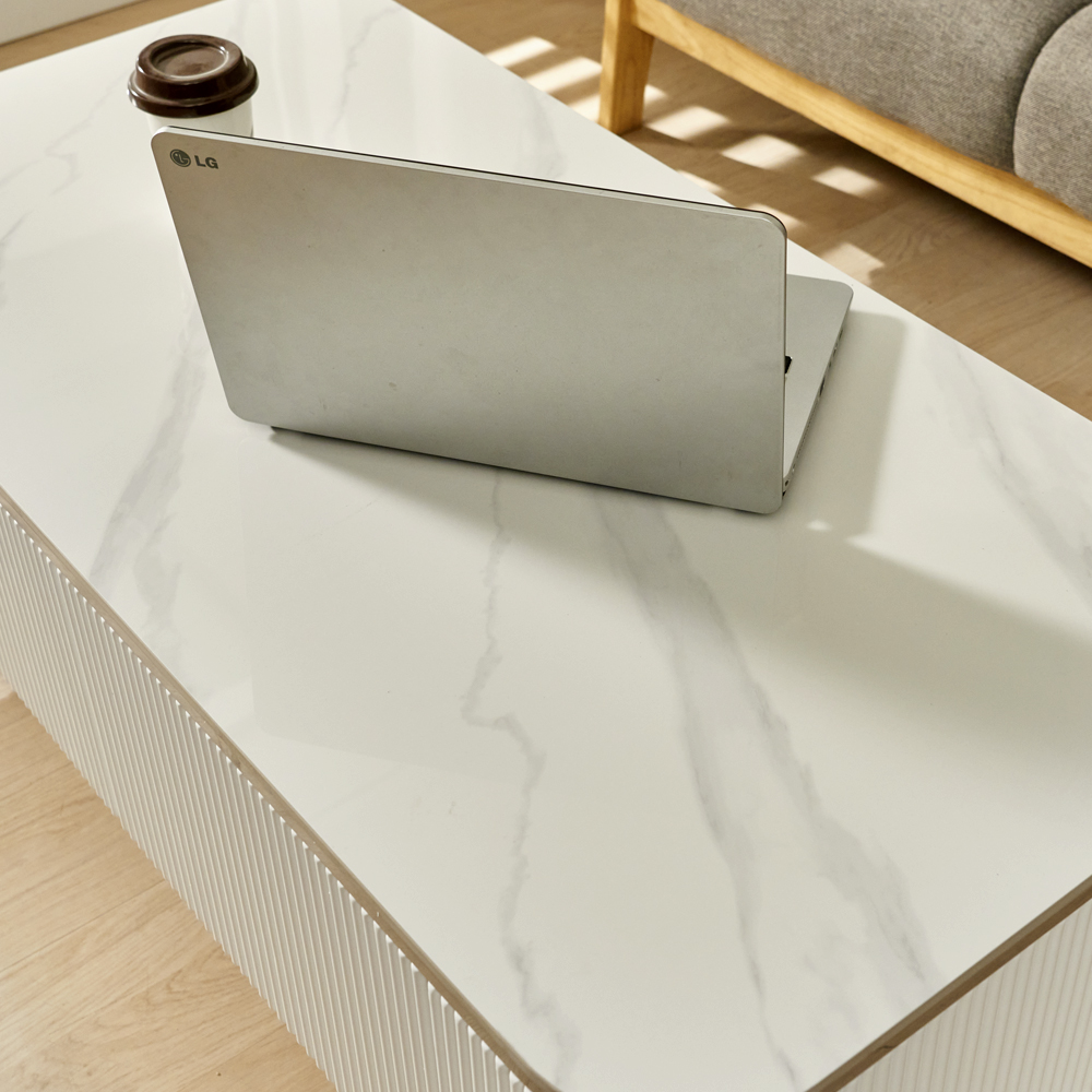 [방문설치] 헤스티 세라믹 템바보드 거실 소파 테이블 좌탁 1200x600mm, 실버