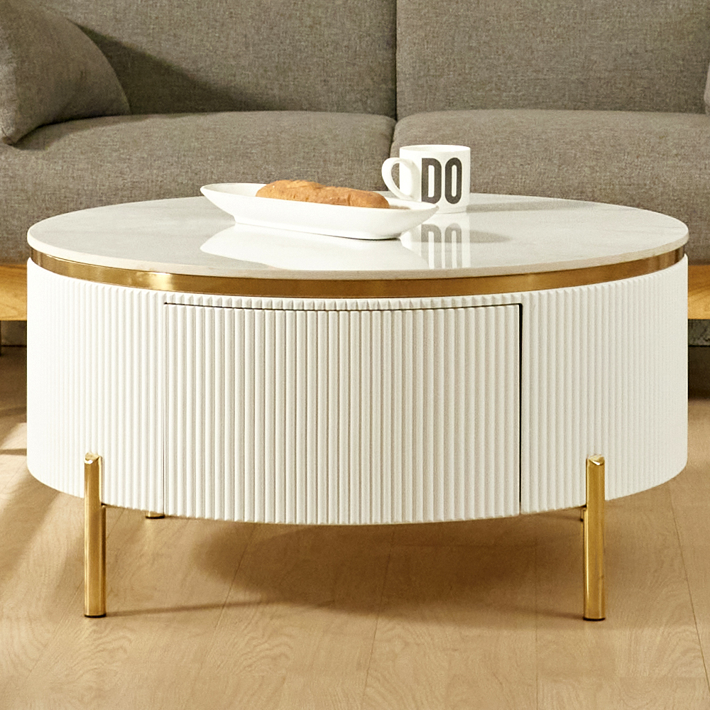 [방문설치] 헤스티 세라믹 템바보드 거실 소파 테이블 좌탁 800x800mm, 골드