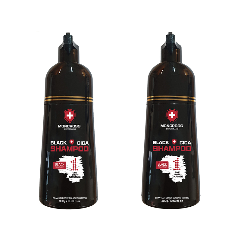 두피자극없는 몽크로스 블랙 CICA(병풀잎수) 염색샴푸 300ml /새치 염색 샴푸 이미지 2
