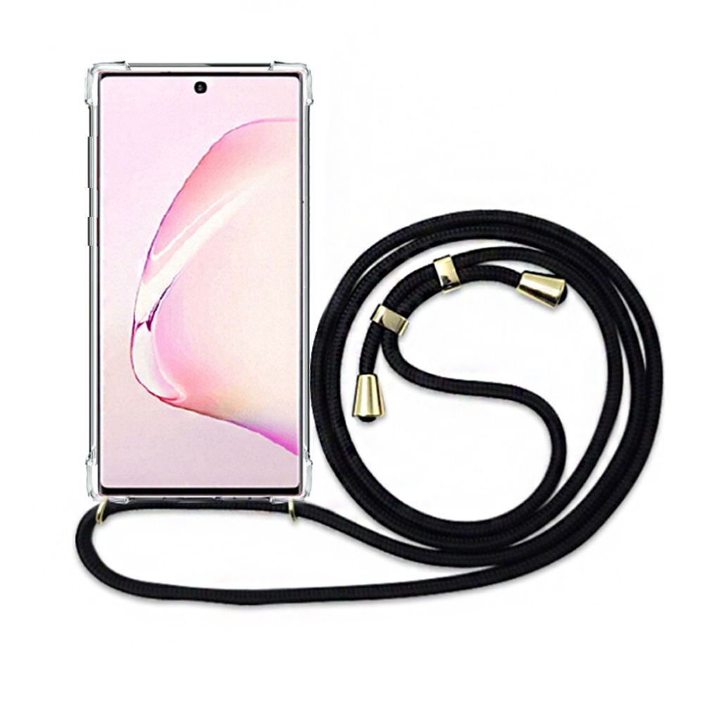 에어 범퍼 스트랩 목걸이 케이스 투명, 갤럭시 노트10 플러스