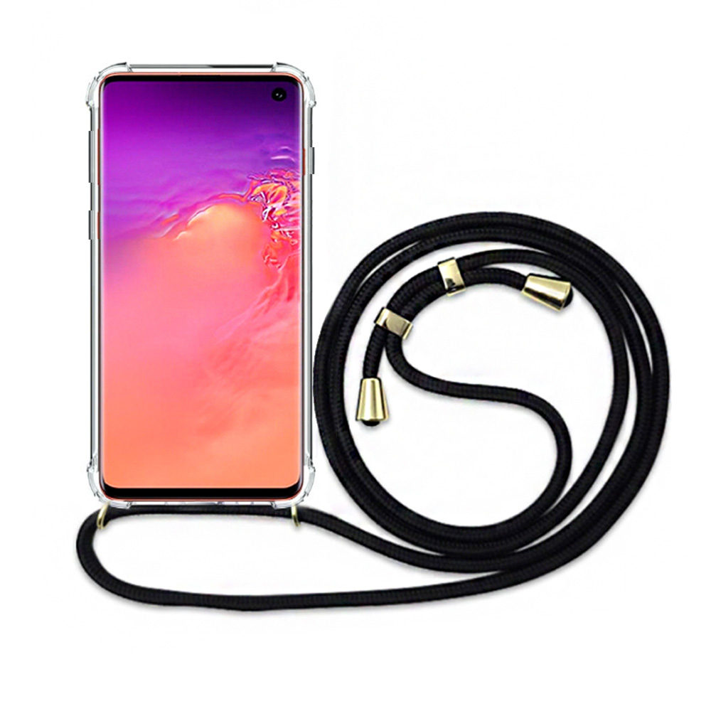 에어 범퍼 스트랩 목걸이 케이스 투명, 갤럭시S10 플러스