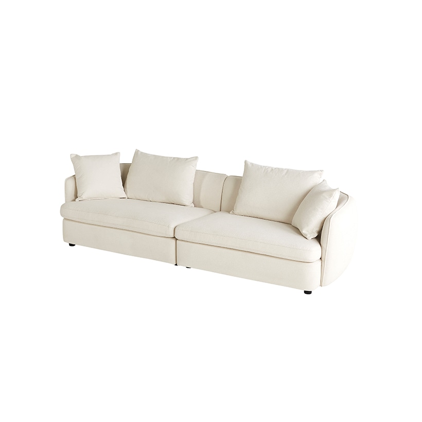 까사미아 로네 소파 스툴미포함, 아이보리, 4인용