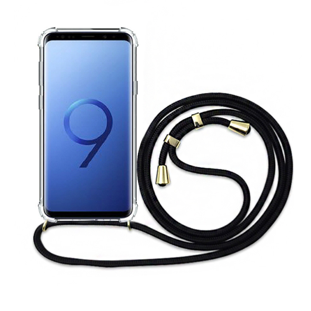 에어 범퍼 스트랩 목걸이 케이스 투명, 갤럭시S9 플러스