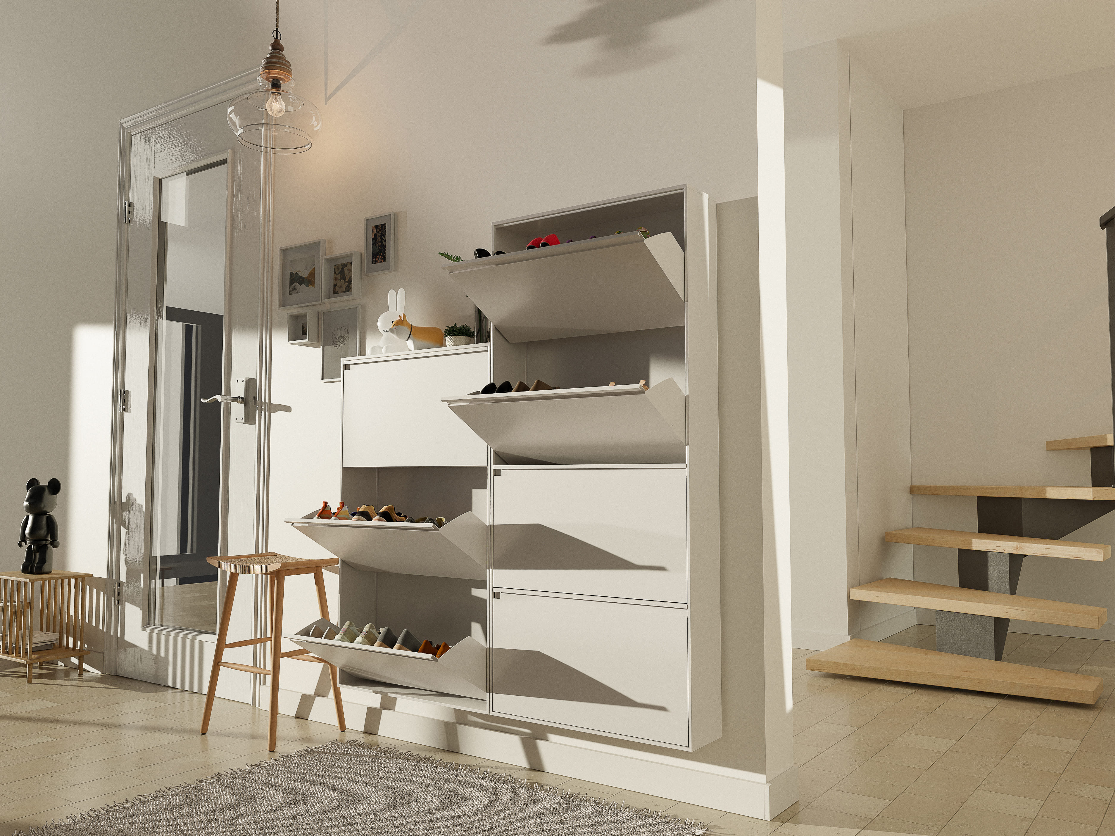 슬림 신발장 3단 틈새 아파트 현관 신발장 좁은 미니 신발장 수납장