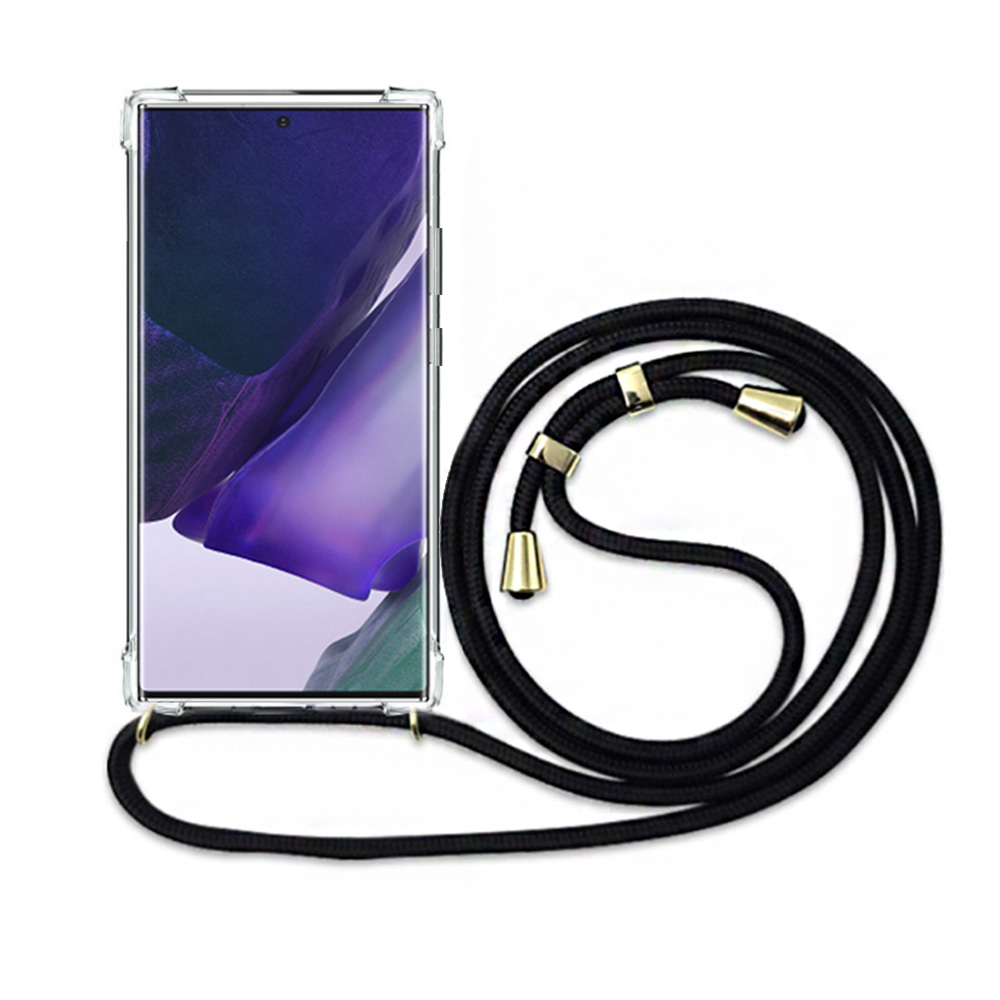 에어 범퍼 스트랩 목걸이 케이스 투명, 갤럭시노트20 울트라