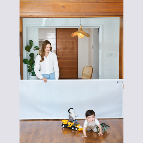 꾸까팝 롤링 스크린 안전문 롤리펜스 아기 화장실 주방안전가드 울타리 가드 사선 1.4M