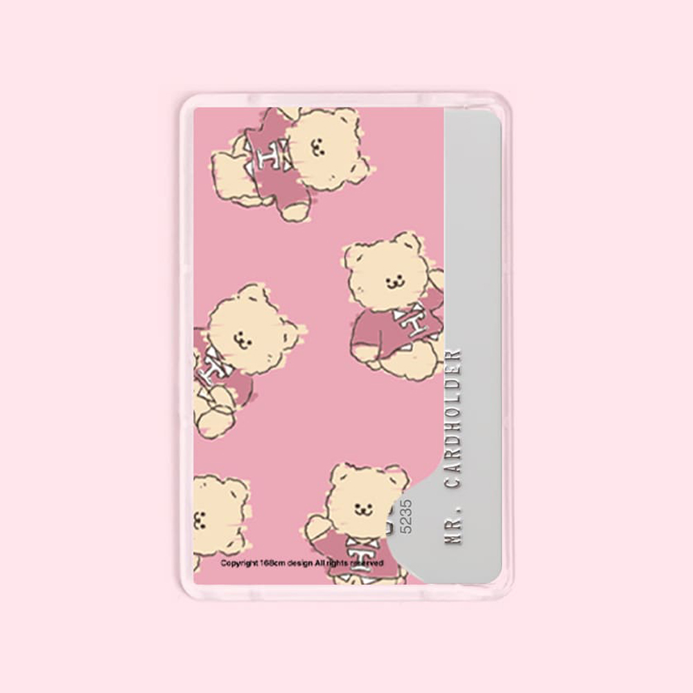 아이폰 맥세이프 카드지갑  베이직 곰찌 스케치 핑크