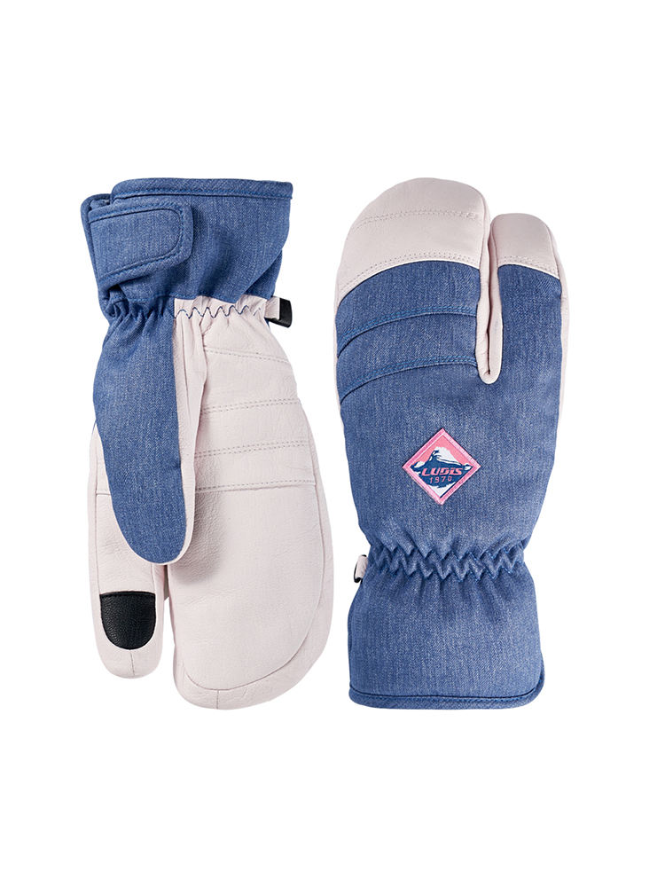 루디스 컴포트핏 LUP01UG05 핑크 데님 스키 보드 삼지 방한 장갑