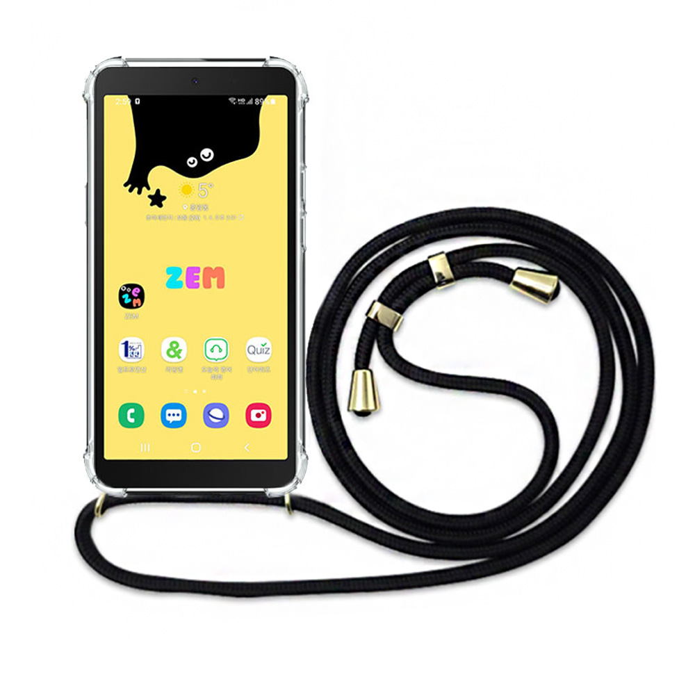 에어 범퍼 스트랩 목걸이 케이스 투명, 잼꾸러기 키즈폰 ZEM2