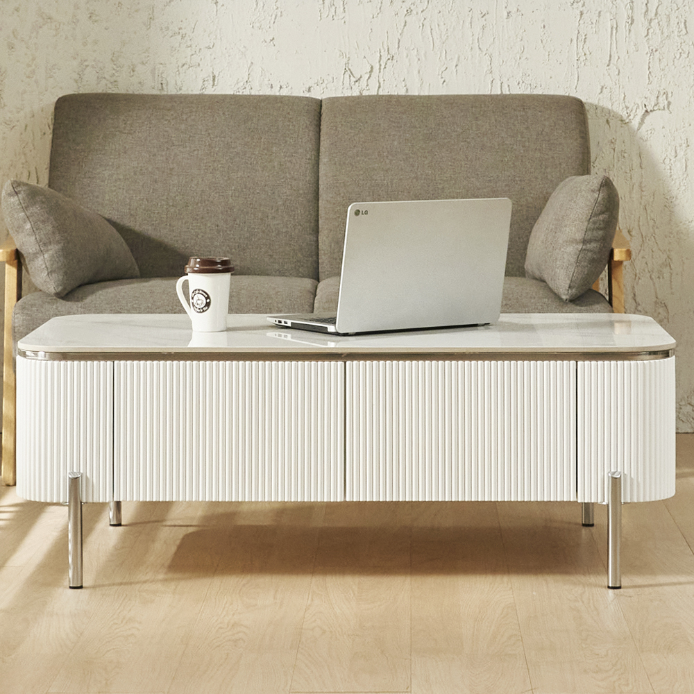 [방문설치] 헤스티 세라믹 템바보드 거실 소파 테이블 좌탁 1200x600mm, 실버