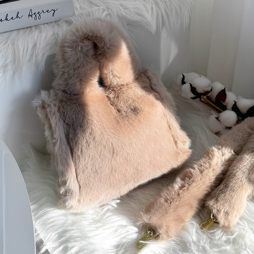 프롬헤븐 퍼마우 페이크퍼 토트 크로스백 - 상세 이미지 4