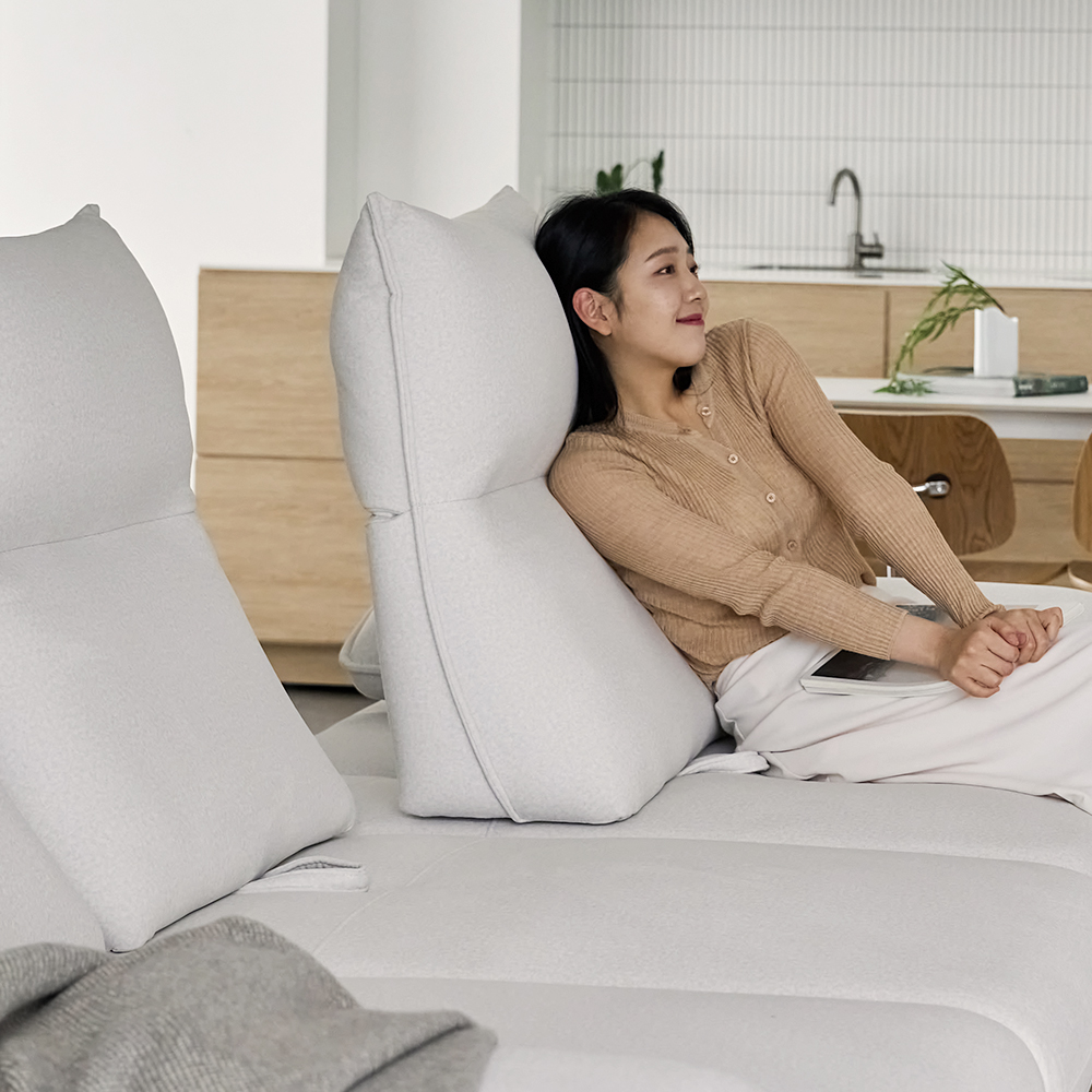 (희망일배송) 빅토리아 스윙 이지클린 기능성 코모도 패브릭 소파 스툴미포함, 아이보리, 코너형