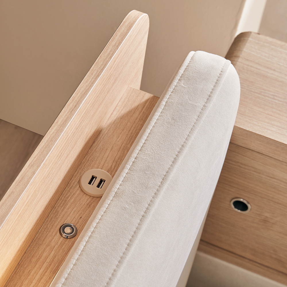 장인가구 하랑 E0등급 패브릭 저상형 높은 슬림헤드 패밀리침대 기본형 프레임 SS+SS