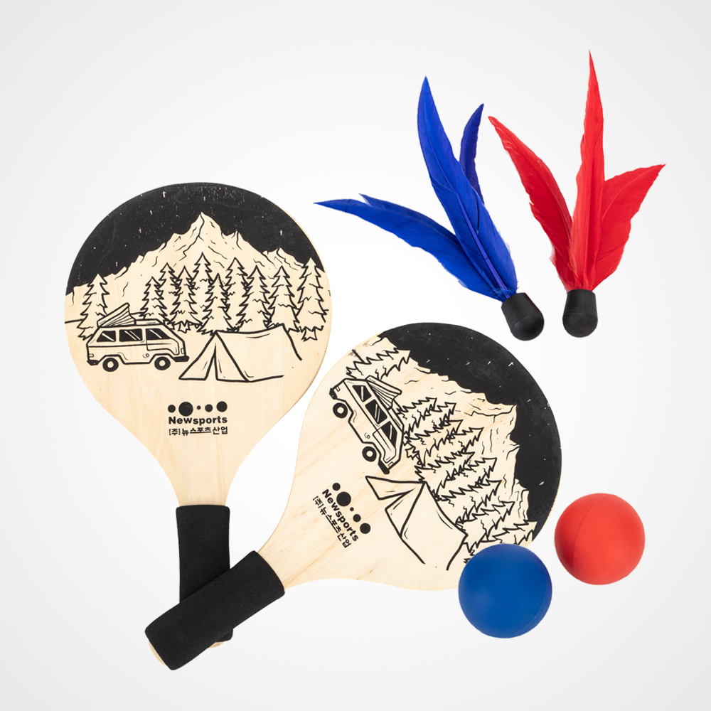 뉴스포츠산업 NSI 비치라켓 세트 패드민턴 핸들러 배드민턴 라켓 셔틀콕 놀이 : 하비스포츠