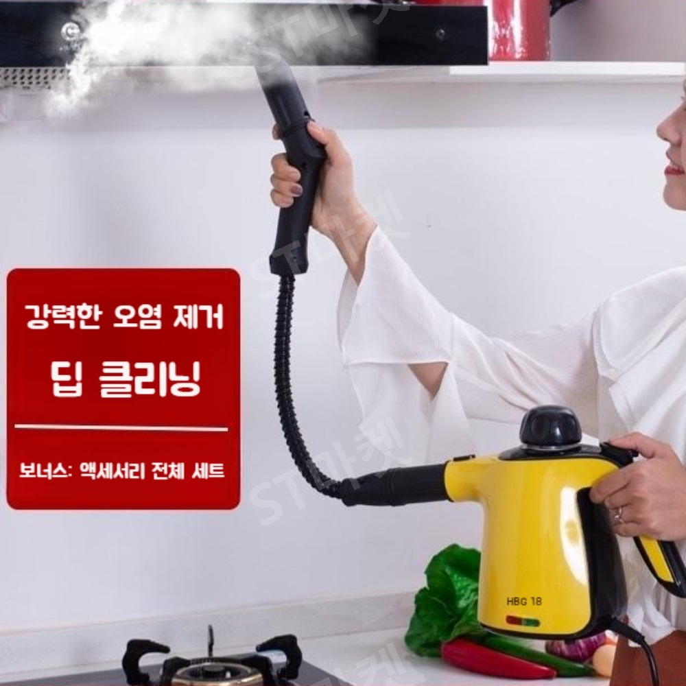 고압 스팀 청소기 고온 세척기 분사기 살균 기름때 제거 진드기 빈대 퇴치 900W 이미지 2